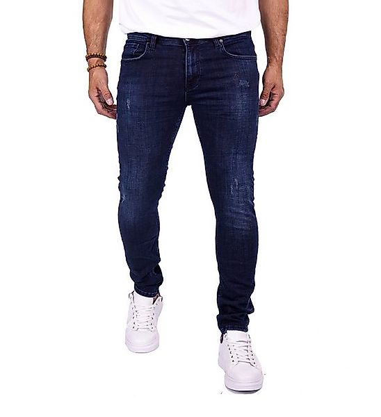 Denim Distriqt Skinny-fit-Jeans Herren Basic Slim Fit Jeans mit stretch Bla günstig online kaufen