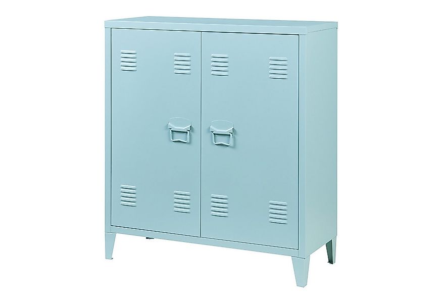 en.casa Aktenschrank »Oripää« mit 2 Türen Stahl 90x80x33 cm Graublau günstig online kaufen