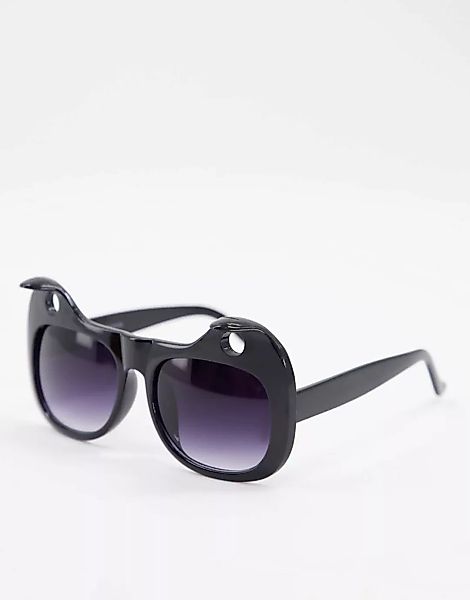 Jeepers Peepers – Sonnenbrille mit Rahmen im Katzendesign-Schwarz günstig online kaufen