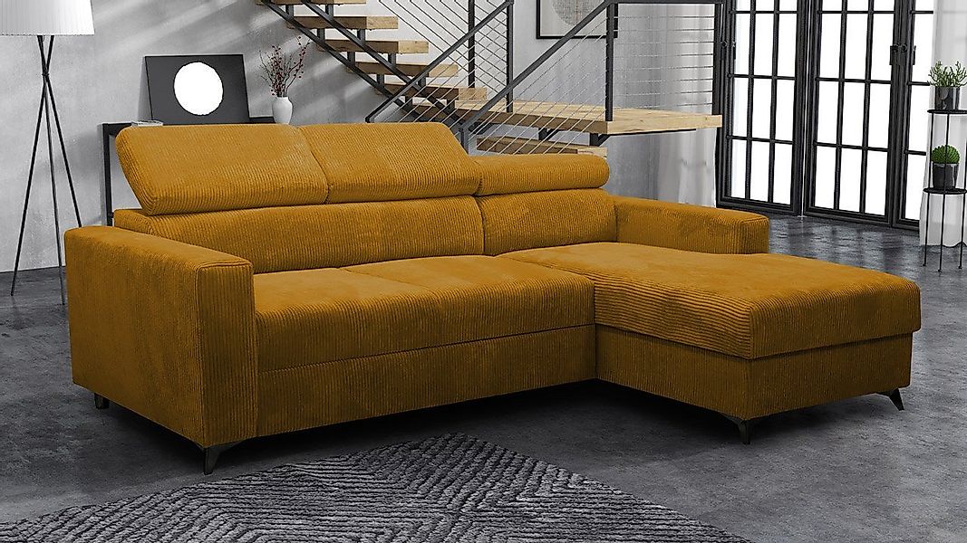 MIRJAN24 Ecksofa Milano Premium Cord, mit Bettkasten und Schlaffunktion, Ei günstig online kaufen