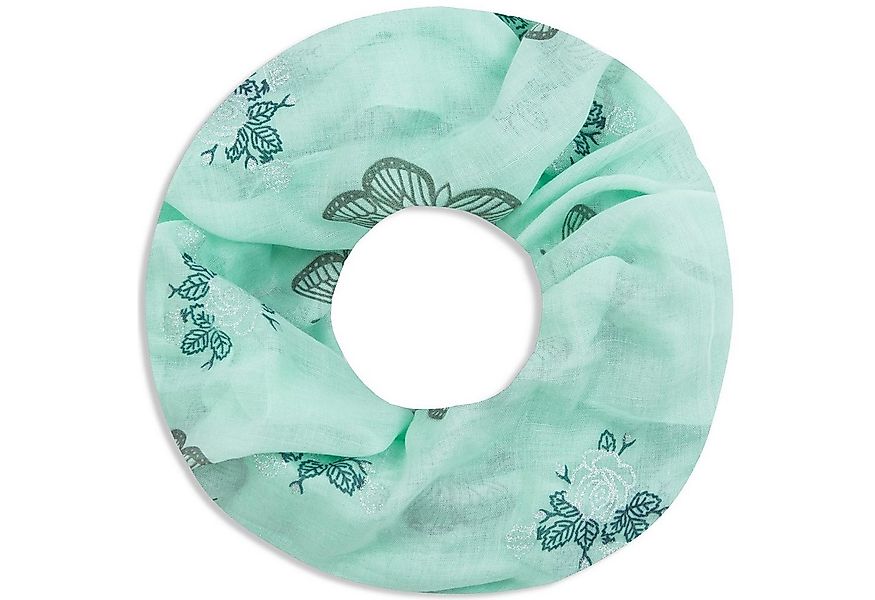 Faera Loop, Damen Schal Schmetterling und Rosen weich und leicht Loop Runds günstig online kaufen