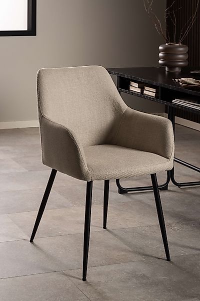 ACTONA GROUP Esszimmerstuhl »Lizzy Armlehnstuhl« () Stoff, schwarze Stahlbe günstig online kaufen