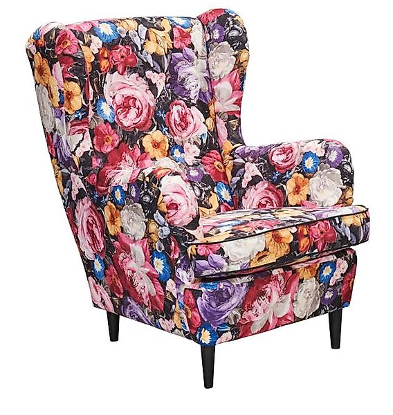 ED EXCITING DESIGN Ohrensessel "Laurel", mit Massivholzfüße günstig online kaufen