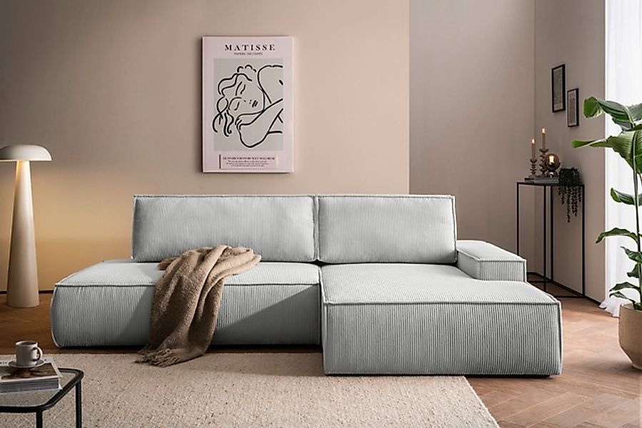Home affaire Ecksofa »SHERWOOD, Schlafsofa in L-Form offen (275cm), Cord, L günstig online kaufen