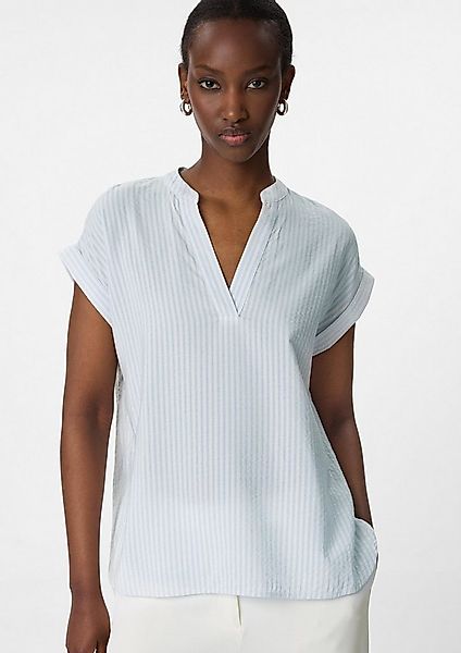 comma Kurzarmbluse Bluse Gestreifte Tunikabluse mit kurzen Ärmeln günstig online kaufen