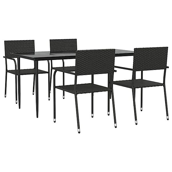 vidaXL 5-Tlg Garten-Essgruppe Schwarz Poly Rattan 3156758 günstig online kaufen
