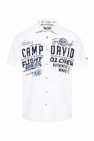 CAMP DAVID Kurzarmhemd Kurzarm-Streifenhemd mit Label-Stickereien günstig online kaufen