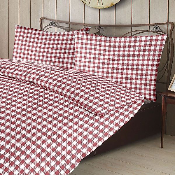 TRAUMSCHLAF Bettwäsche Landhaus Karo, Biber, 2 günstig online kaufen