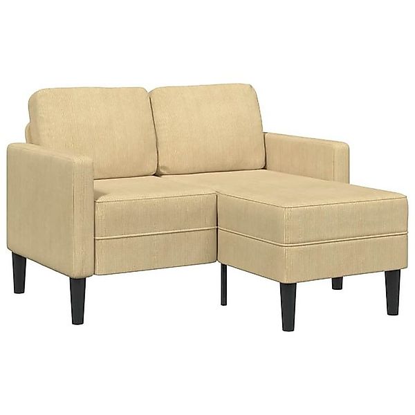 vidaXL Sofa 2-Sitzer-Sofa mit Chaiselongue L-Form Hellgrün 125 cm Leinen günstig online kaufen