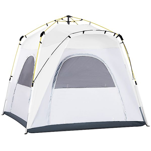 Outsunny Campingzelt Polyester Aluminium Hellgrau 240L x 240B x 199H cm günstig online kaufen