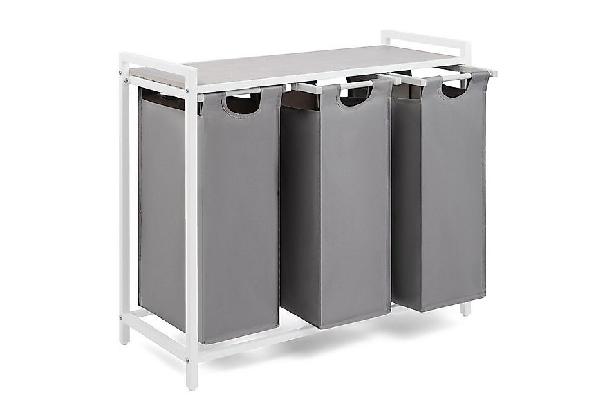 Blumtal Ausziehwäschekorb 2-4 Fächer Wäschesammler mit Ablage und Metallrah günstig online kaufen