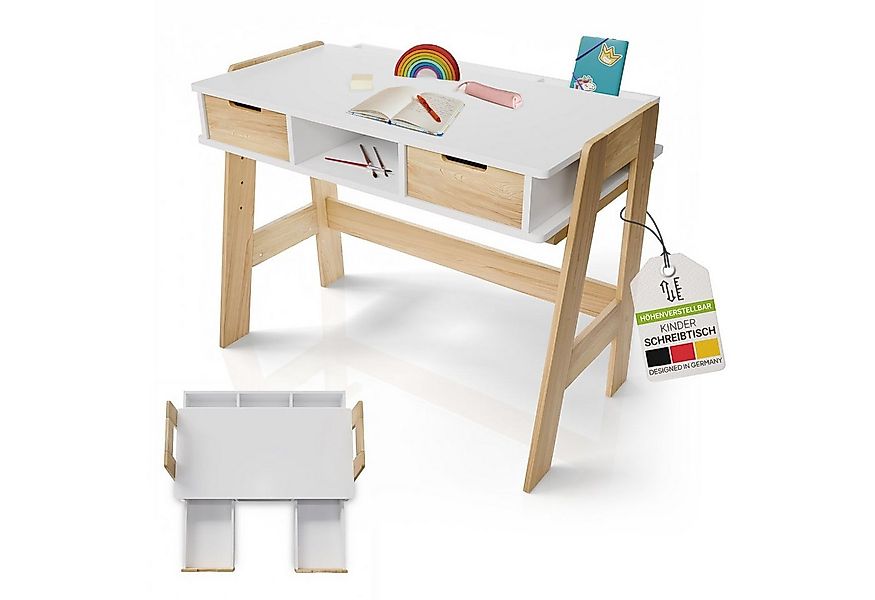 Juskys Kinderschreibtisch Fietje, Höhenverstellbarer Schreibtisch für Kinde günstig online kaufen