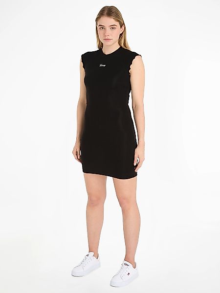 Tommy Jeans Jerseykleid "TJW RUCHE SCRIPT BODYCON DRESS", mit gefransten Är günstig online kaufen