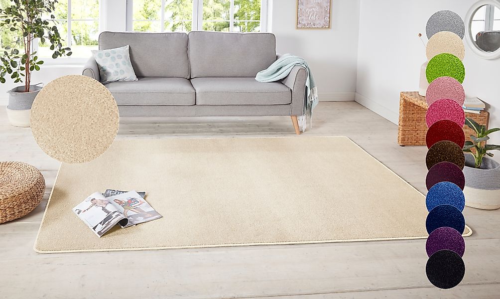 HANSE Home Teppich "Shashi" rechteckig 8,5 mm Höhe Kurzflor, Unifarben, Läu günstig online kaufen