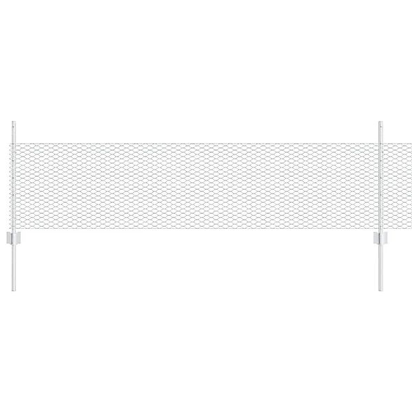 vidaXL Zaun mit Pfosten Silber 0,5 x 25 m Stahl 3336987 günstig online kaufen