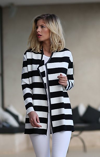 Passioni Cardigan Offener Cardigan mit breiten Streifen-Design günstig online kaufen