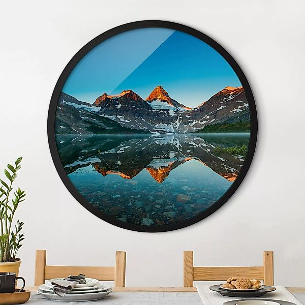 Rundes Bild mit Rahmen Berglandschaft am Lake Magog in Kanada günstig online kaufen