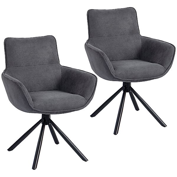 HOMCOM Esszimmerstuhl 2er Set Drehbar Küchenstuhl mit Samtoptik, Sessel mit günstig online kaufen