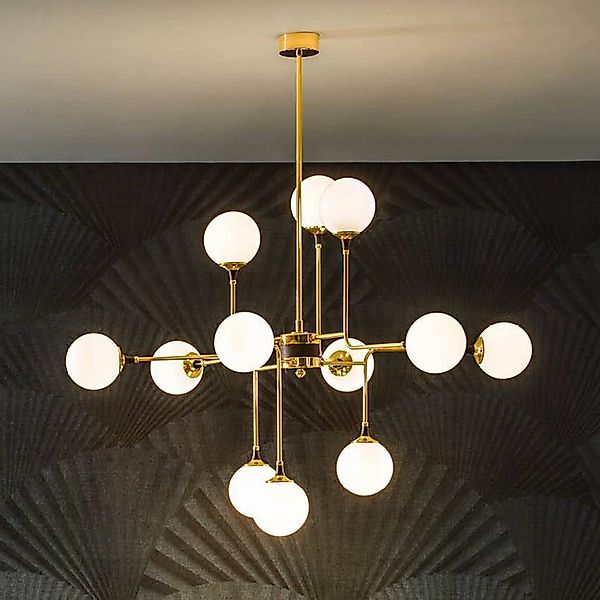 Stilnovo Hängelampe Galassia, goldfarben, Ø 120 cm, 12-flg. günstig online kaufen