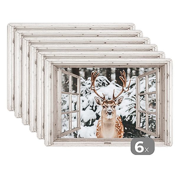 MuchoWow Platzset Durchgucken - Hirsch - günstig online kaufen