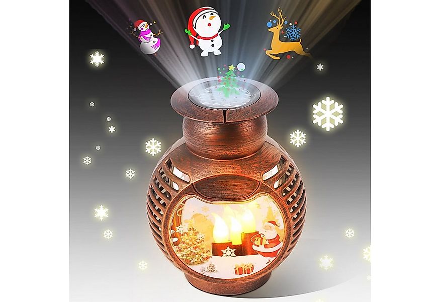 Rosnek LED Laterne Schneekugel Laterne, USB/Batterie, Projektor Licht für W günstig online kaufen