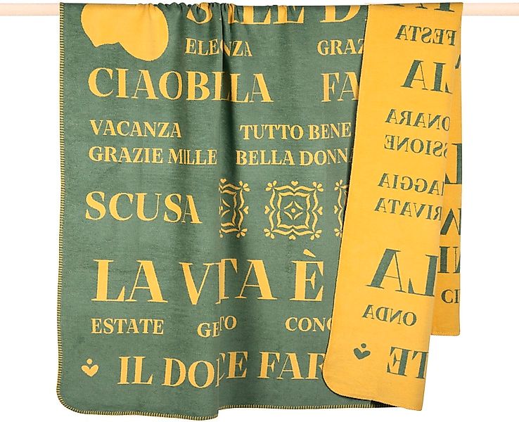 PAD Wohndecke "EVITA" Made in Europe, Wendefunktion, mit Schriftzug, 150x20 günstig online kaufen