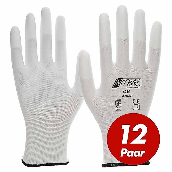 Nitras Nitril-Handschuhe Nylon-Handschuhe 6210, mit PU-Fingerkuppenbeschich günstig online kaufen