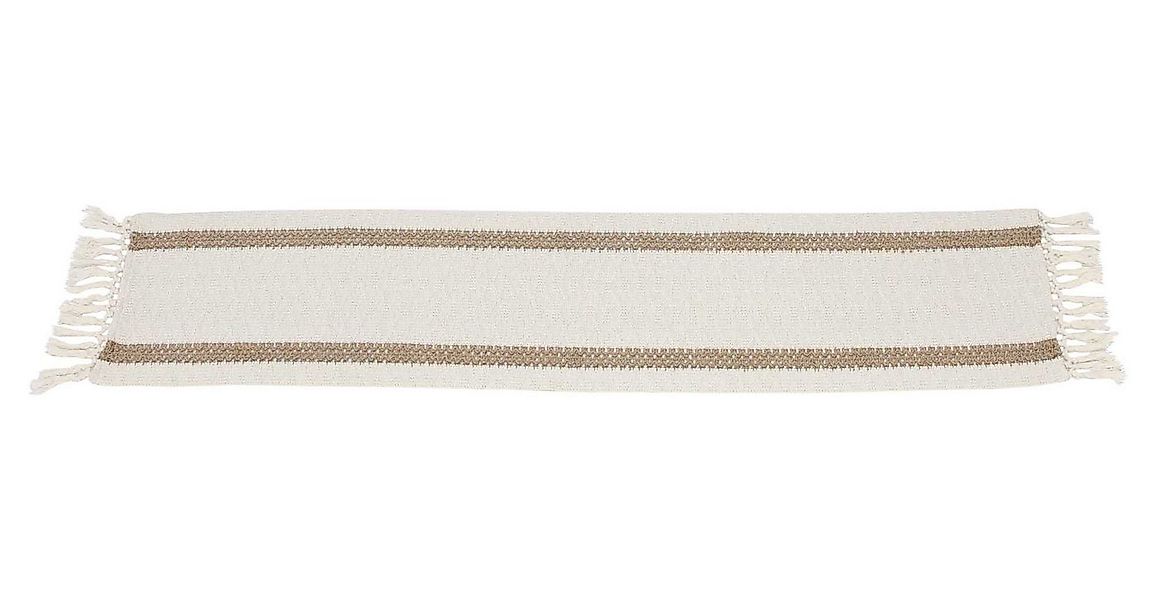 Dekoleidenschaft Tischläufer "Boho" beige, 30x140 cm, Tischband mit Fransen günstig online kaufen