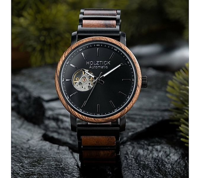 Holztick Bavaria Automatikuhr Bruno black BRUNO BLACK, moderne Herrenuhr au günstig online kaufen