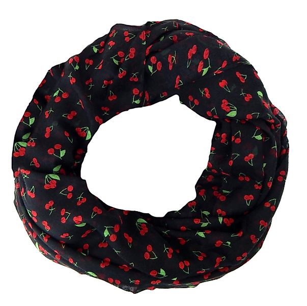 Ella Jonte Loop, breiter Rockabilly Loop schwarz rot mit Kirschen günstig online kaufen