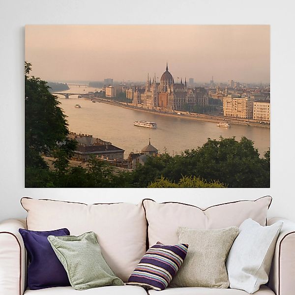 Leinwandbild Architektur & Skyline - Querformat Budapest Skyline günstig online kaufen