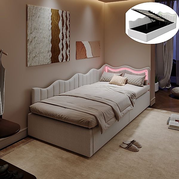 PXloue Polsterbett Schlafsofa Daybett (hydraulischem Stauraum), günstig online kaufen