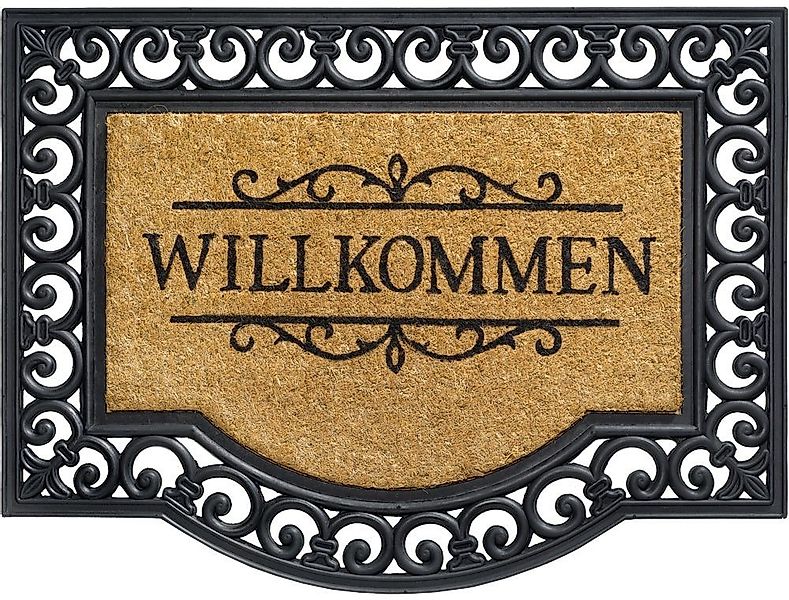 matches21 HOME & HOBBY Fußmatte Kokosmatte Willkommen Spruch Ornamente als günstig online kaufen