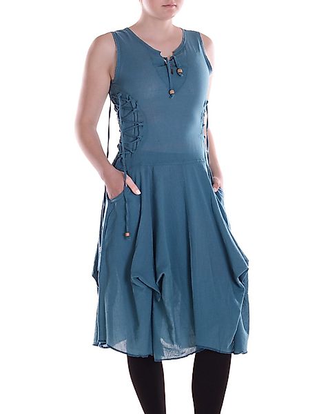 Vishes Midikleid Knielanges Kleid Baumwolle Casual günstig online kaufen