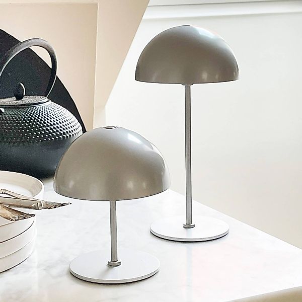 Dyberg Larsen LED-Akku-Tischlampe Along, silberfarben, 20 cm günstig online kaufen