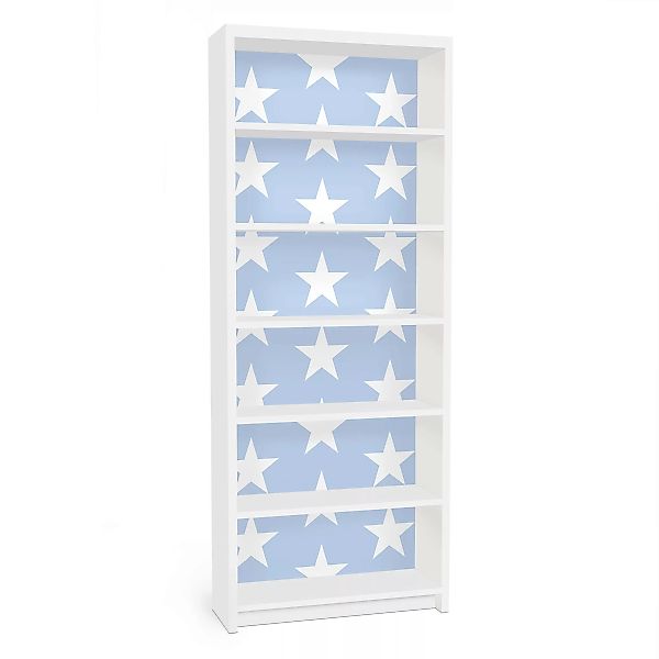 Möbelfolie für IKEA Billy Regal Weiße Sterne auf Blau günstig online kaufen