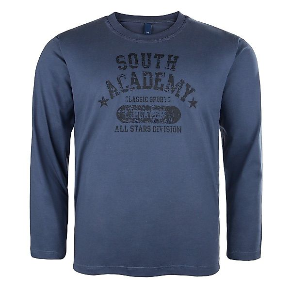 Dave's Langarmshirt Blau-graues Langarm Shirt von günstig online kaufen