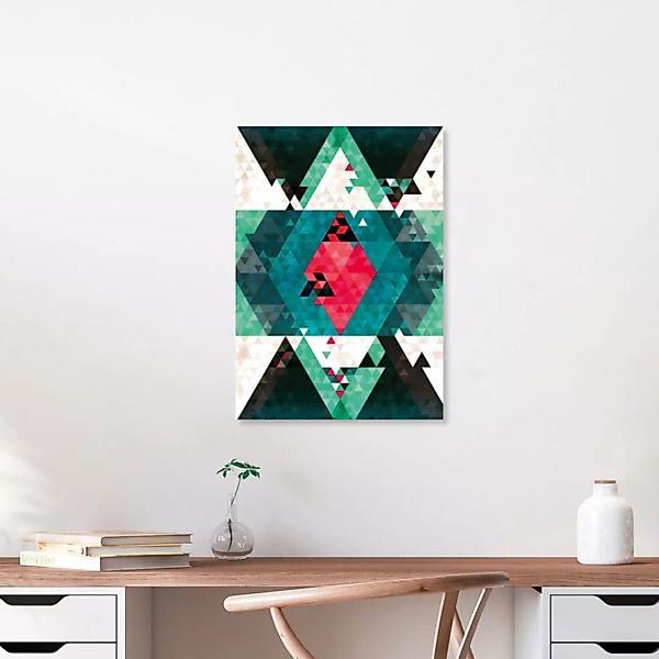 Poster / Leinwandbild - Bohemian Kilim Triangles günstig online kaufen