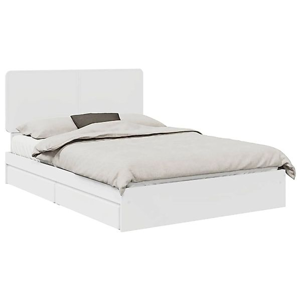 vidaXL Stauraumbett mit Kopfteil Weiß 160 x 200 cm Holzwerkstoff 3412665 günstig online kaufen