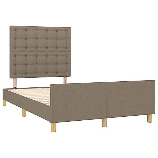 vidaXL Bett Bettgestell ohne Matratze Taupe 120x190 cm Stoff günstig online kaufen