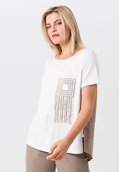 TUZZI Kurzarmshirt mit Fransen-Detail günstig online kaufen