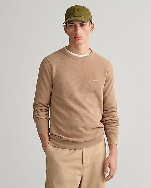 Gant Rundhalspullover COTTON PIQUE C-NECK mit günstig online kaufen