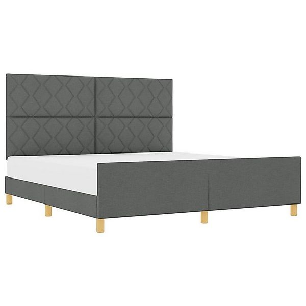 vidaXL Bett Bettgestell Dunkelgrau 180x200 cm Stoff (1-tlg) günstig online kaufen