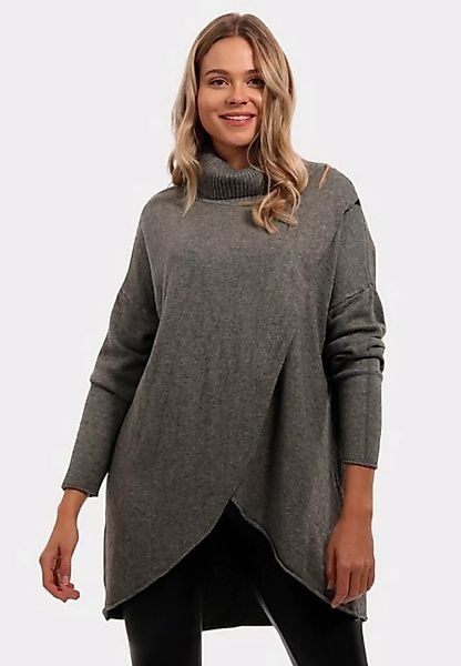 YC Fashion & Style Longpullover Strickpullover in Wickeloptik mit Rollkrage günstig online kaufen