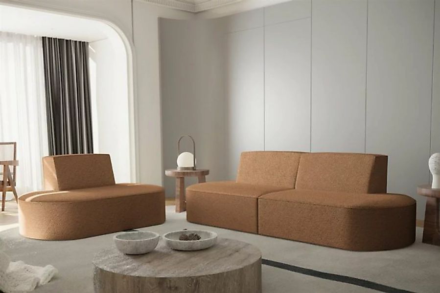 Fun Möbel Polstergarnitur Sofaset Designersofa MILOT 2-1 in Stoff, (Set, 2- günstig online kaufen