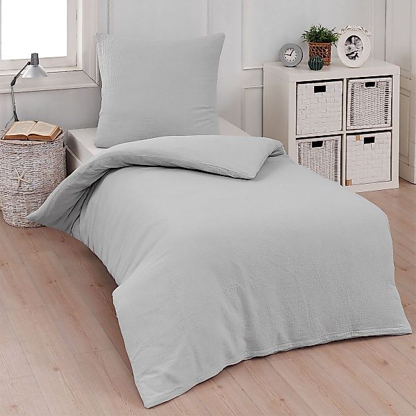 TRAUMSCHLAF Bettwäsche Musselin Uni, Musselin, 2 teilig, luftig, leichte Un günstig online kaufen