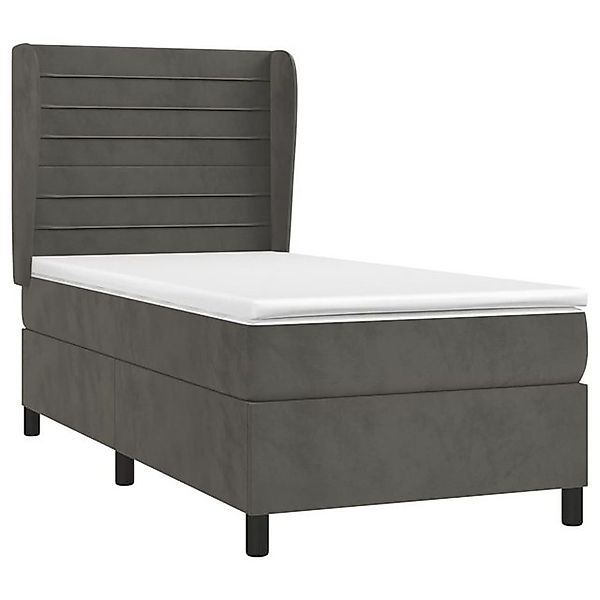 vidaXL Boxspringbett mit Matratze Dunkelgrau 90x190 cm Samt1537584 günstig online kaufen