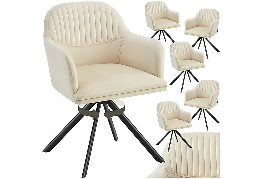 tectake Esszimmerstuhl Samt-Drehstuhl Lona mit dicker Polsterung (Set, 6 St günstig online kaufen