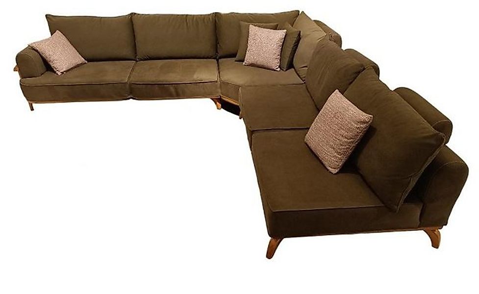 Xlmoebel Ecksofa Luxuriöse L-förmige Wohnzimmercouch in Braun mit Designerp günstig online kaufen