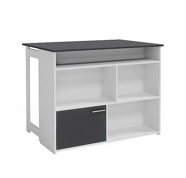 Vicco Bartisch Dominic, Anthrazit/Weiß, 116 x 37 cm 4x offene Fächer und 1x günstig online kaufen